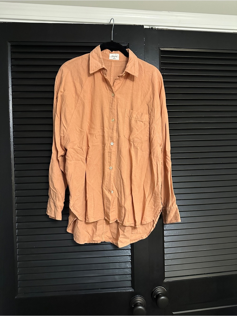Wilfred Peach Linen-Texture Button Shirt